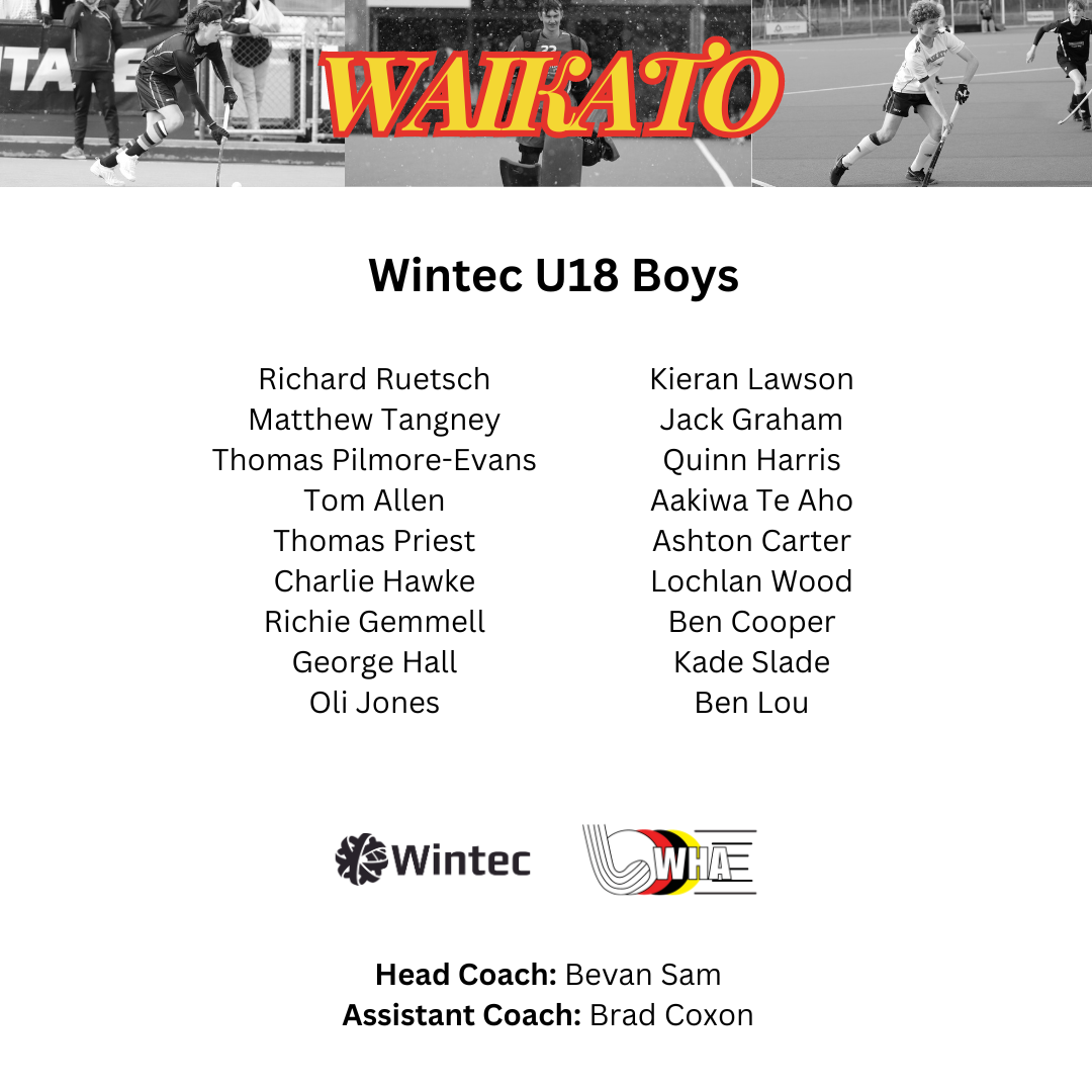 Waikato Wintec Team Announcement – U18 Boys 2024