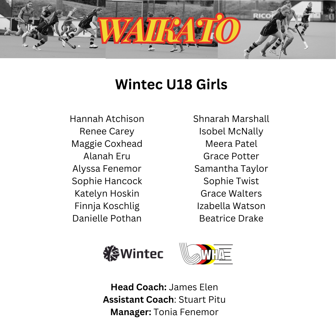 Waikato Wintec Team Announcement – U18 Girls 2024