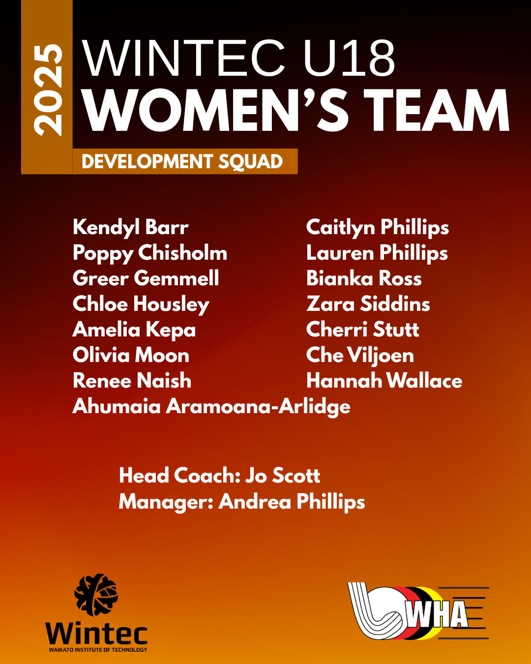 Wintec Waikato U18 Development Team